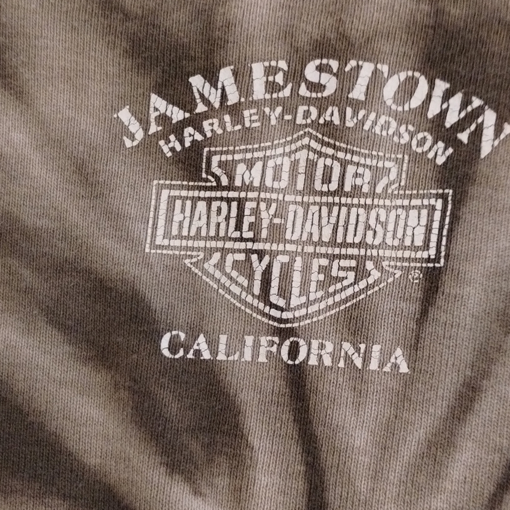 Harley-Davidson Long Sleeve Tie-Dye Tee - Olive and Brown - Picture 4 of 4
